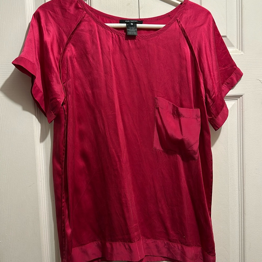 Pink Tartan silk top